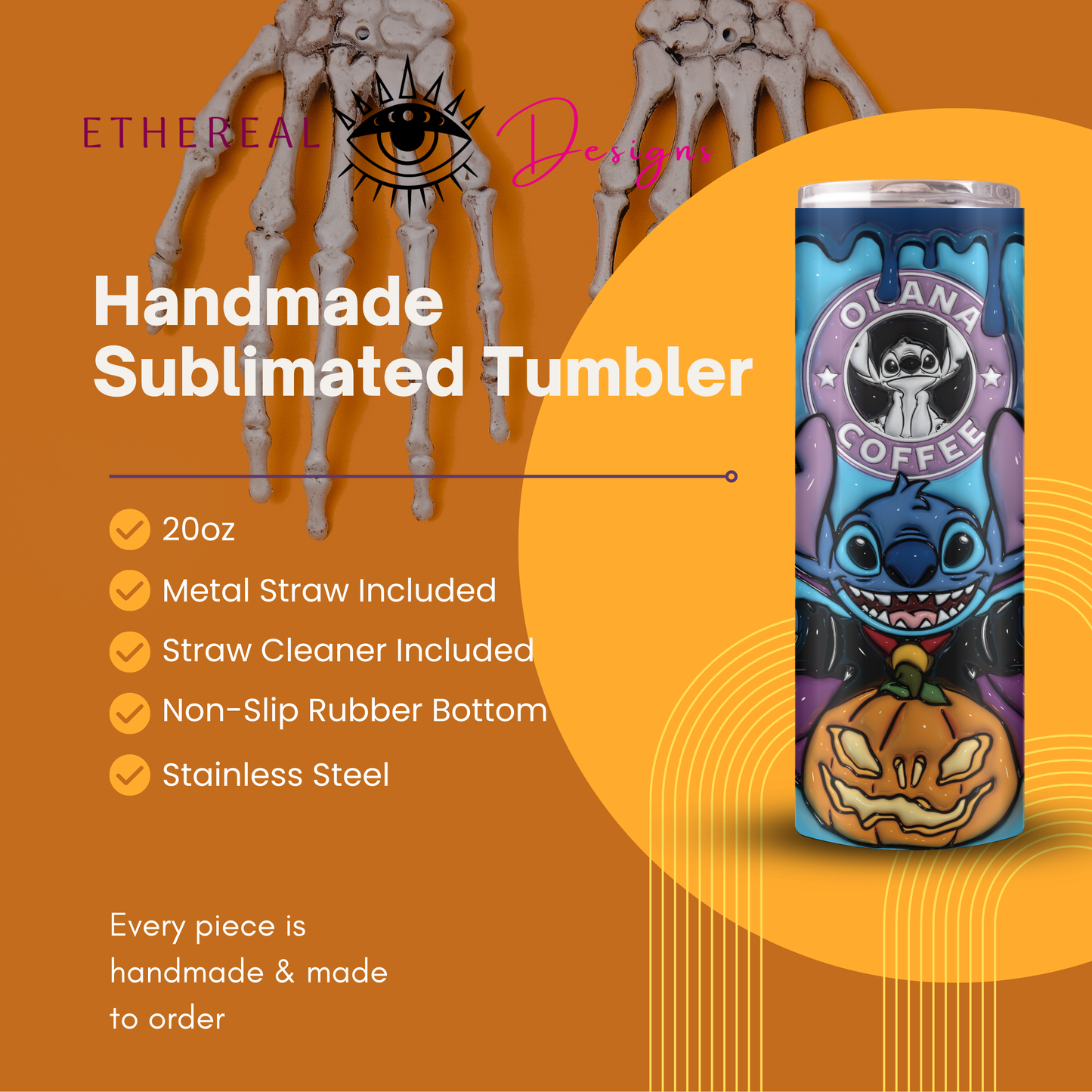 Ohana Coffee- Dracula- 3D Tumbler