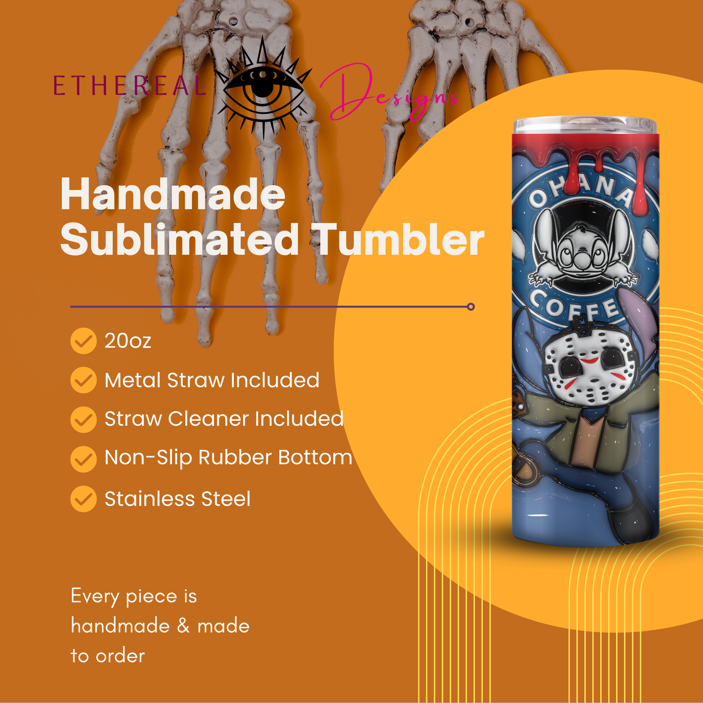 Ohana Coffee- Friday the 13th- 3D Tumbler