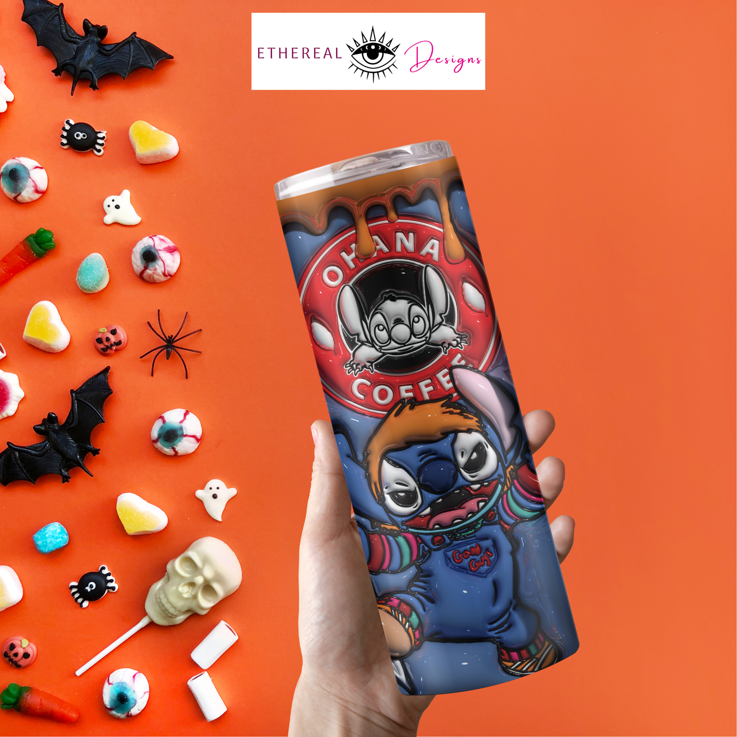 Ohana Coffee- Wanna Play??- 3D Tumbler