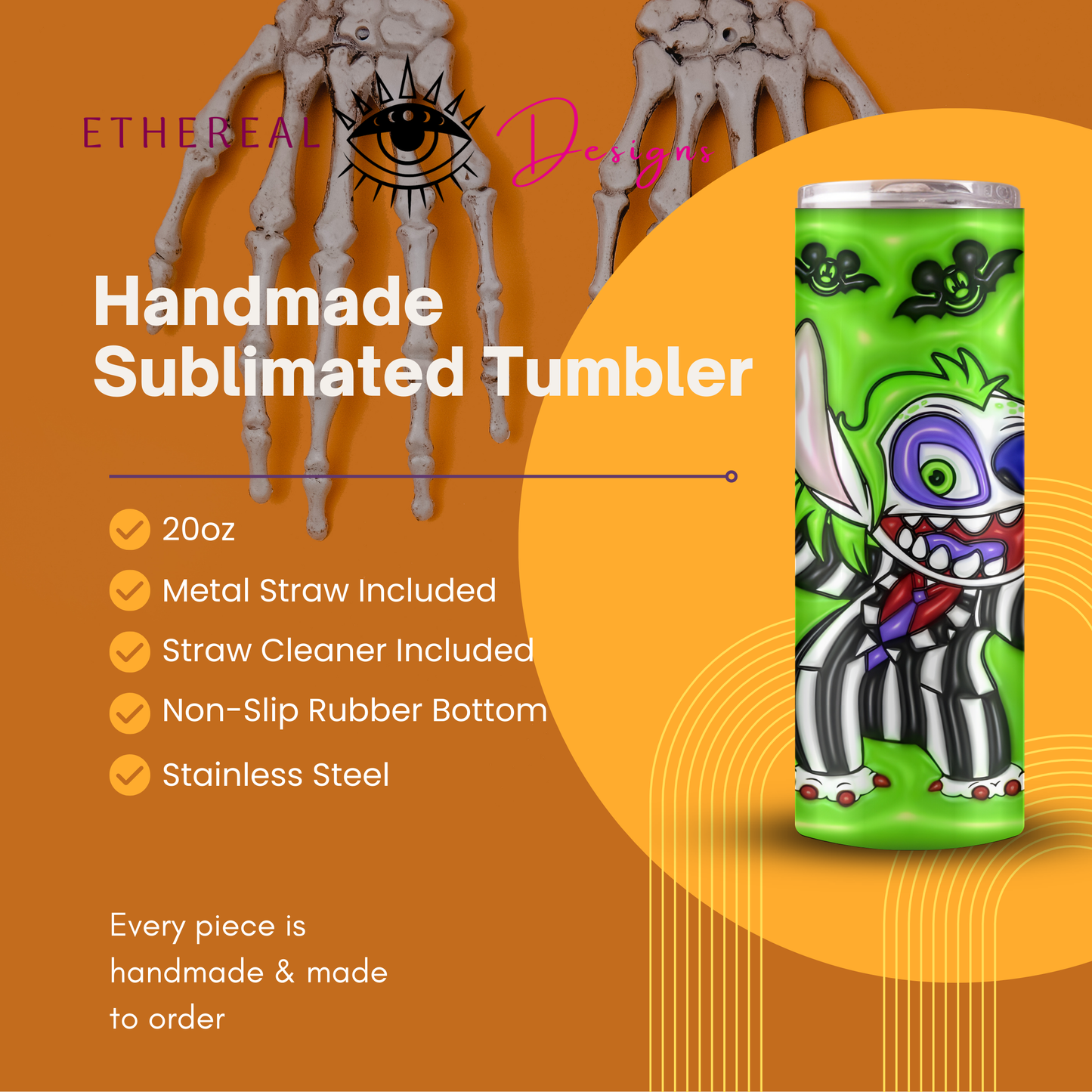 Ohana Coffee- Beetlejuice- 3D Tumbler