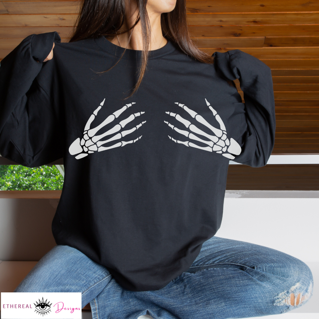 Skeleton Grab- Long Sleeve/Crew