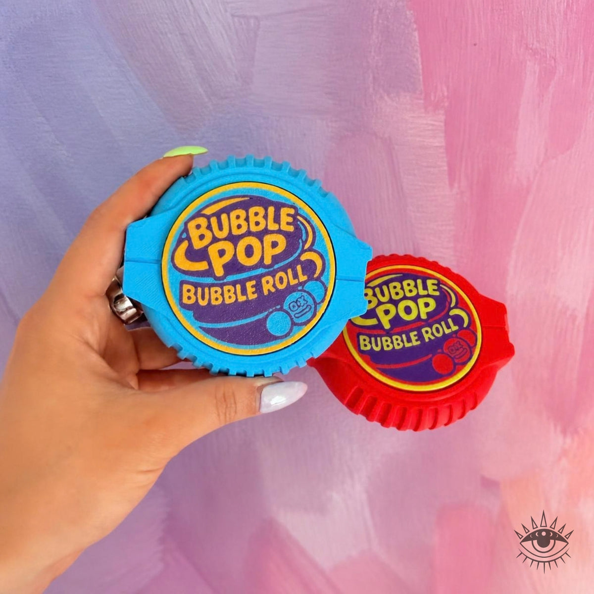 Hand holding Bubble Roll Fidget Clickers