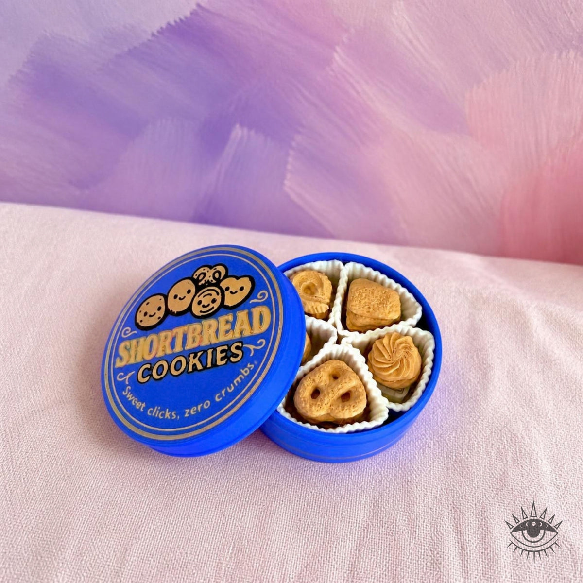 Shortbread Cookie Tin Fidget Clicker open