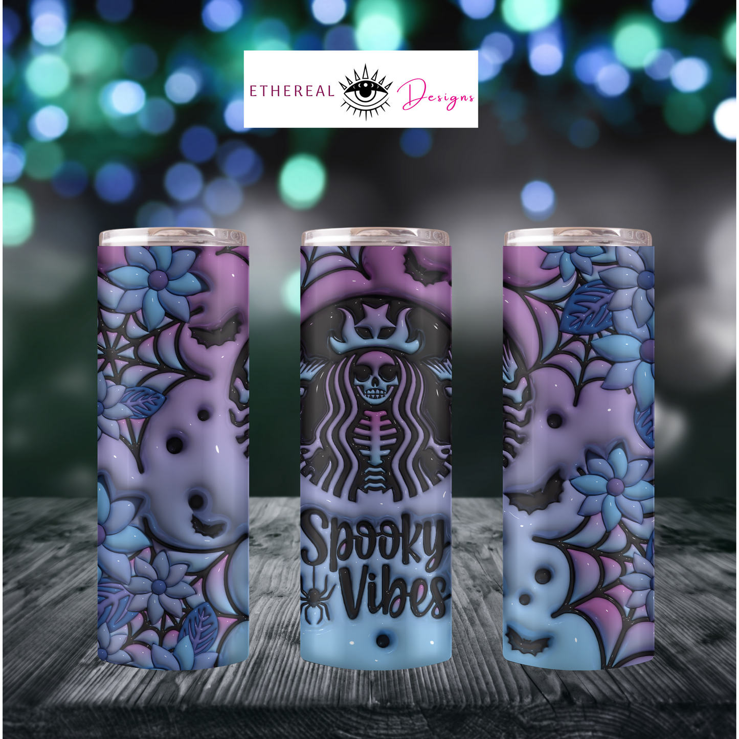 Spooky Vibes Purple- 3D Tumbler