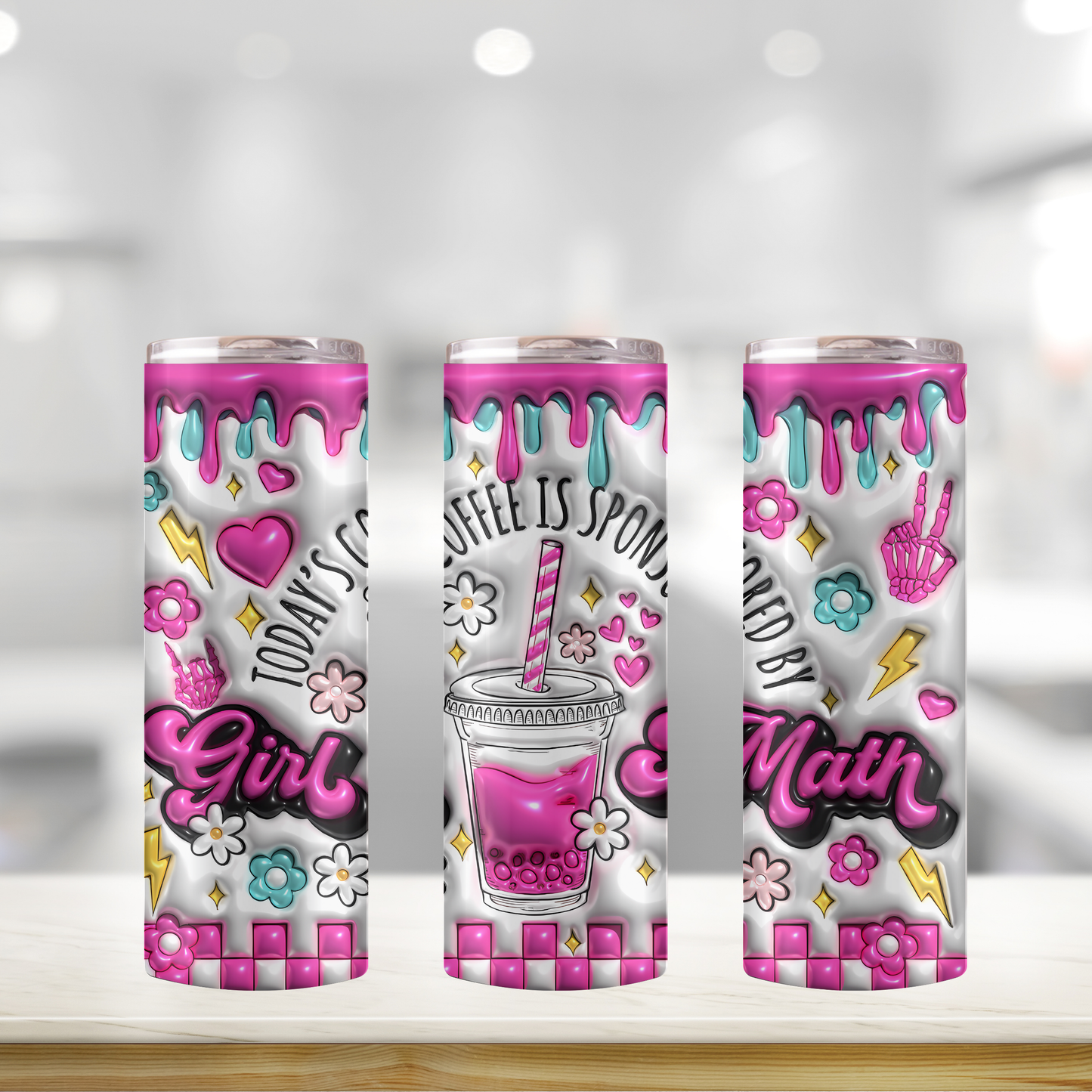 Girl Math 3D Tumbler