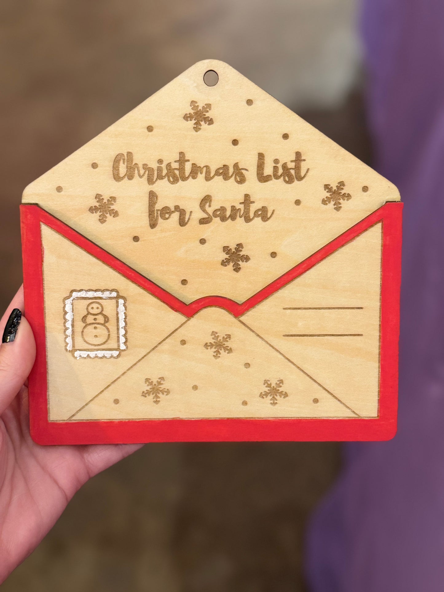 Santa’s Christmas List Holder- Laser Cut Basswood