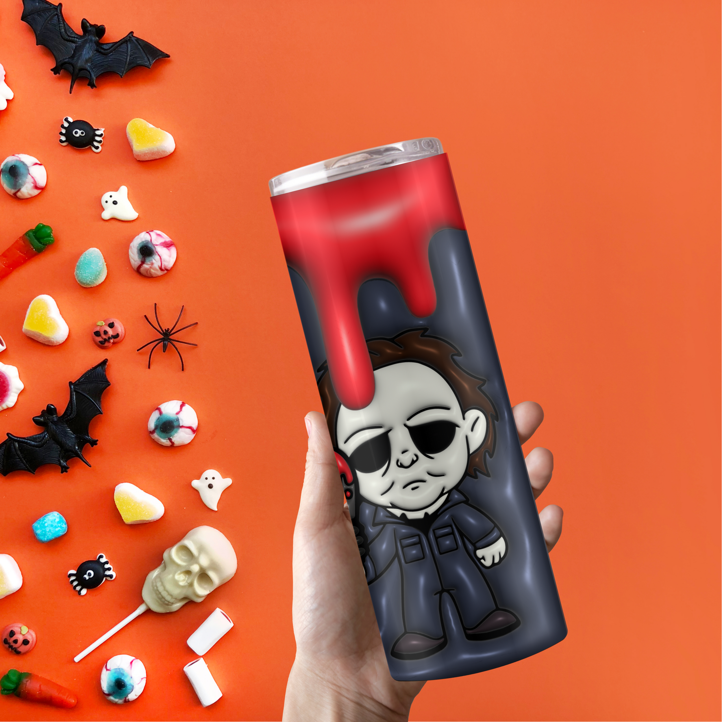 3 Horror Characters- Grey -3D Tumbler