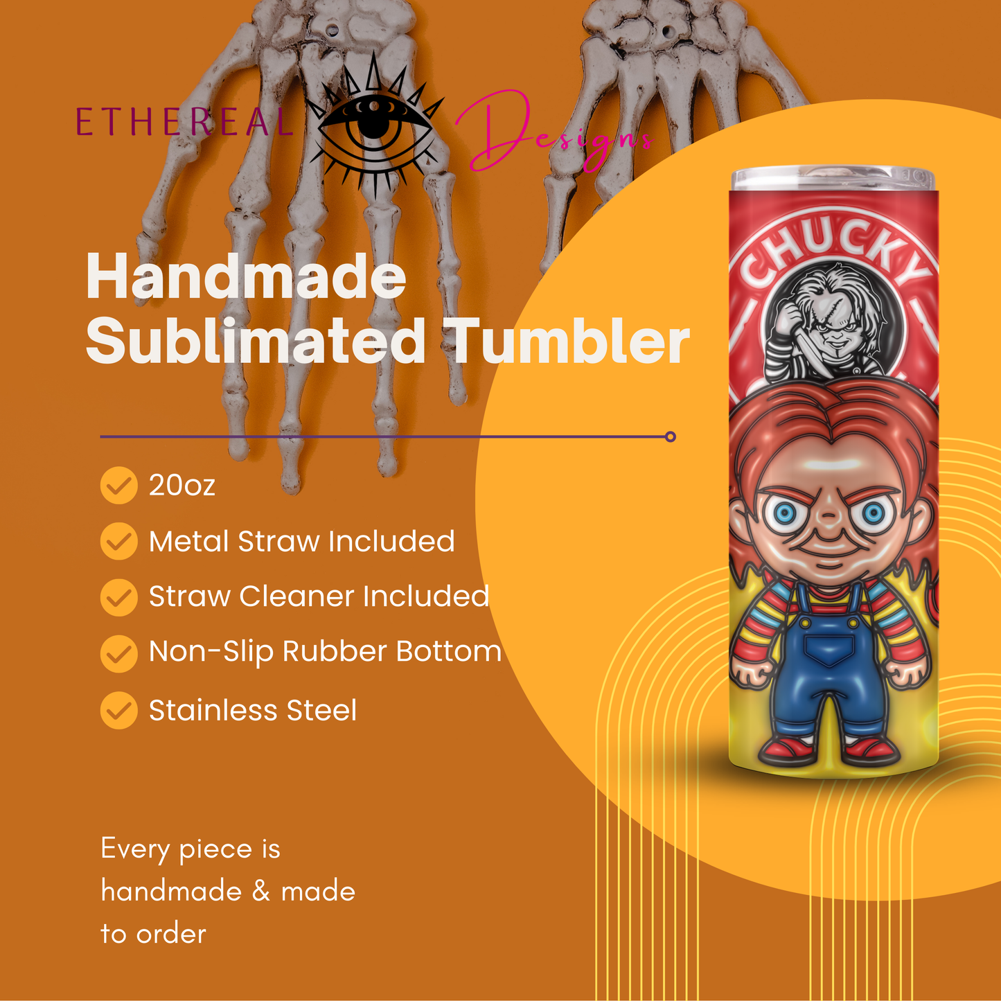 Wanna Play?? Horror Doll-3D Tumbler