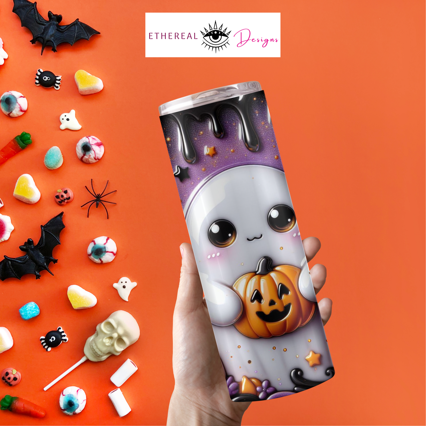 Cute Ghost-3D Tumbler