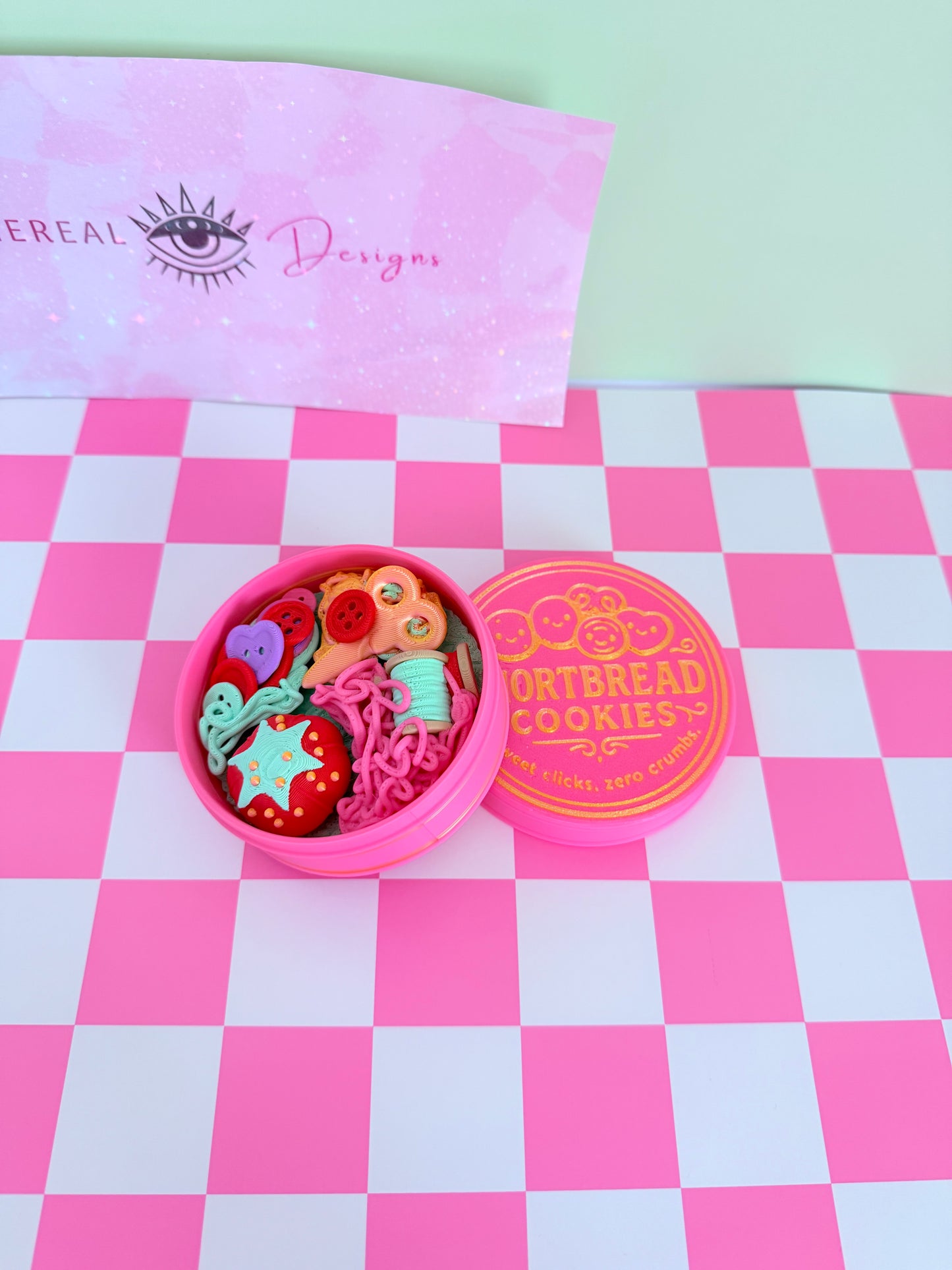 Sewing Kit Cookie Tin Fidget Clicker